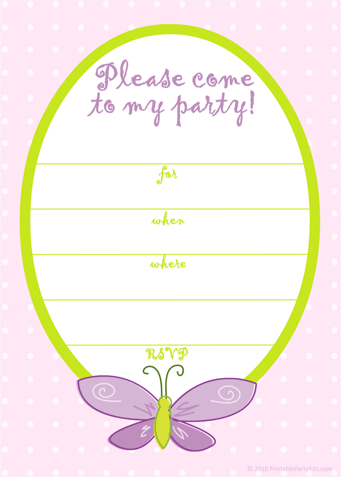 Party Invitation Template Girl Free Printable Party Invitations April 2010