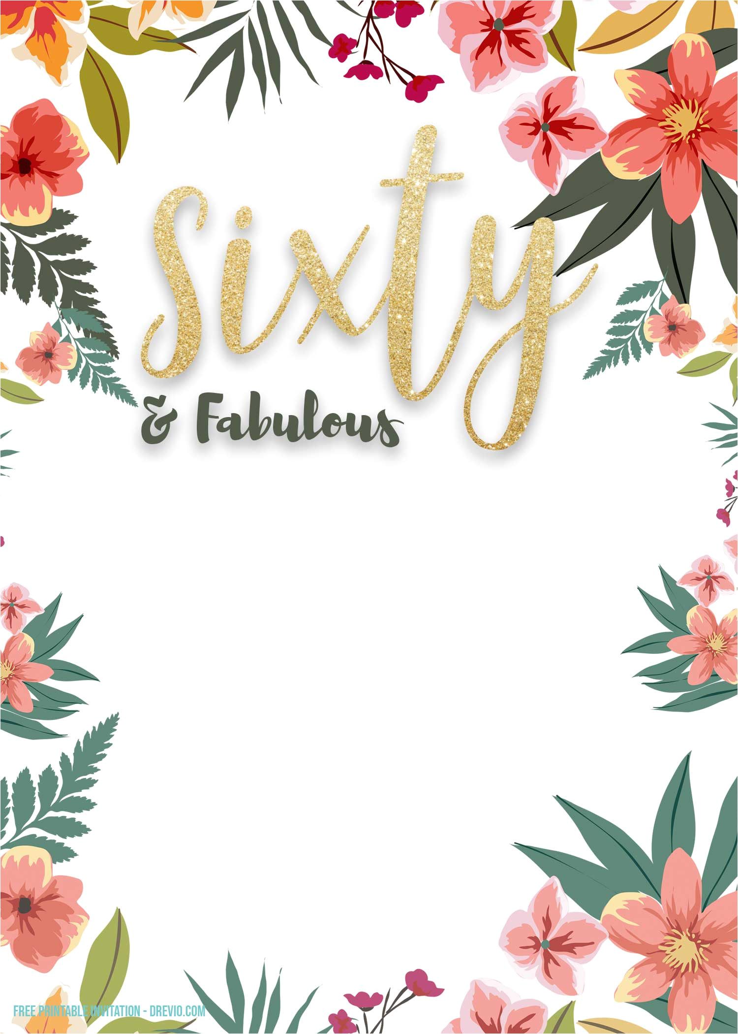 Party Invitation Template Jpg Free Printable 60th Invitation Template Latest Design