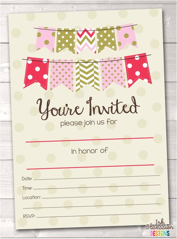 Party Invitation Template Printable Items Similar to Fill In Blank Party Invitations Printable