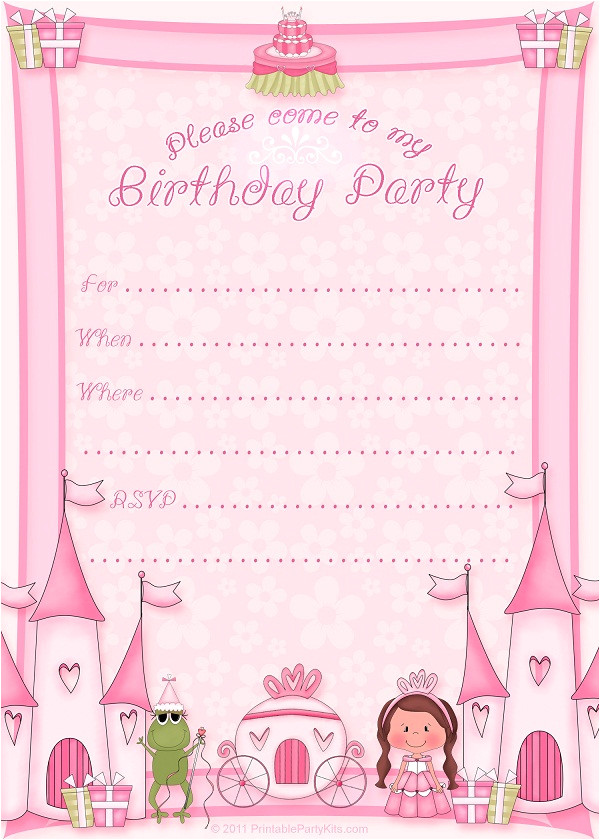 Party Invitation Template Printable Printable Birthday Invitations for Girls Bagvania Free