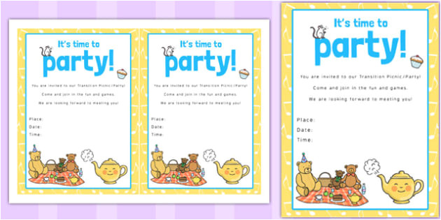 Party Invitation Template Twinkl Nursery Rhyme themed Picnic and Party Invitation Invitation