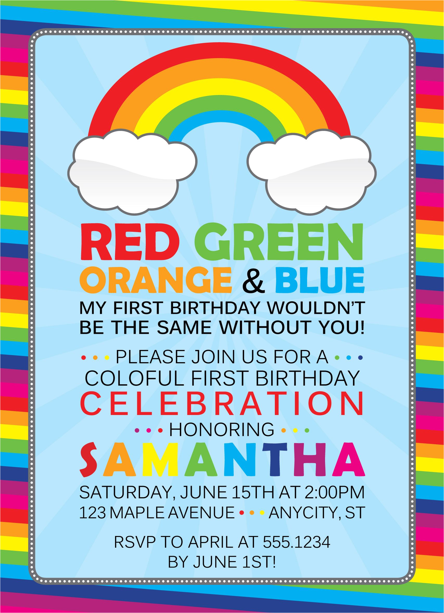 Party Invitation Templates Google Rainbow Birthday Invitations Google Search Birthdays