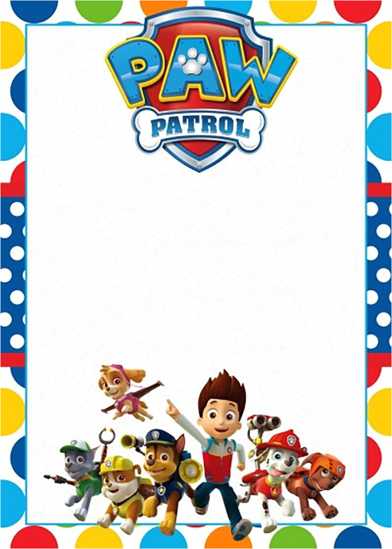 Paw Patrol Party Invitation Template Free Printable Paw Patrol Invitation Template Paw Patrol