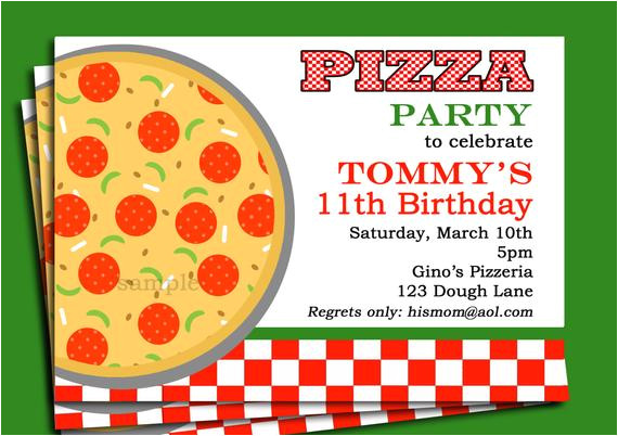 Pizza Party Invitation Template Pizza Party Invitation Printable or Printed with Free Shipping