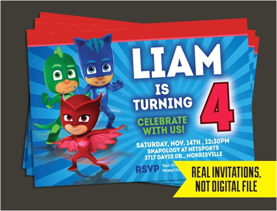 Pj Mask Birthday Invitation Template Pj Masks Invitation Pj Masks Birthday Invitation Pj Masks