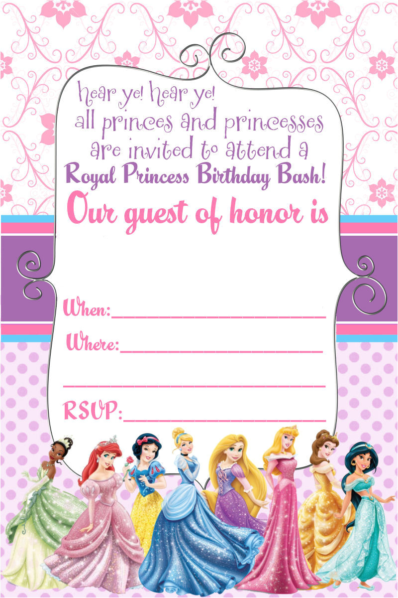 Princess Party Invitation Template 40th Birthday Ideas Disney Princess Birthday Party