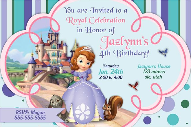 Princess sofia Birthday Invitation Blank Template Free Printable Princess sofia Invitations