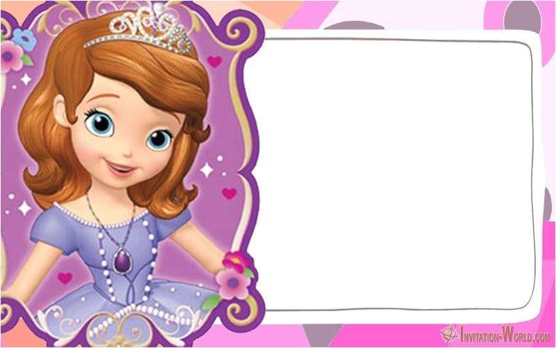 Princess sofia Birthday Invitation Blank Template sofia the First Free Online Invitation Templates