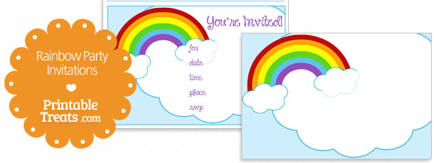 Rainbow Party Invitation Template Printable Rainbow Party Invitations Printable Treats Com