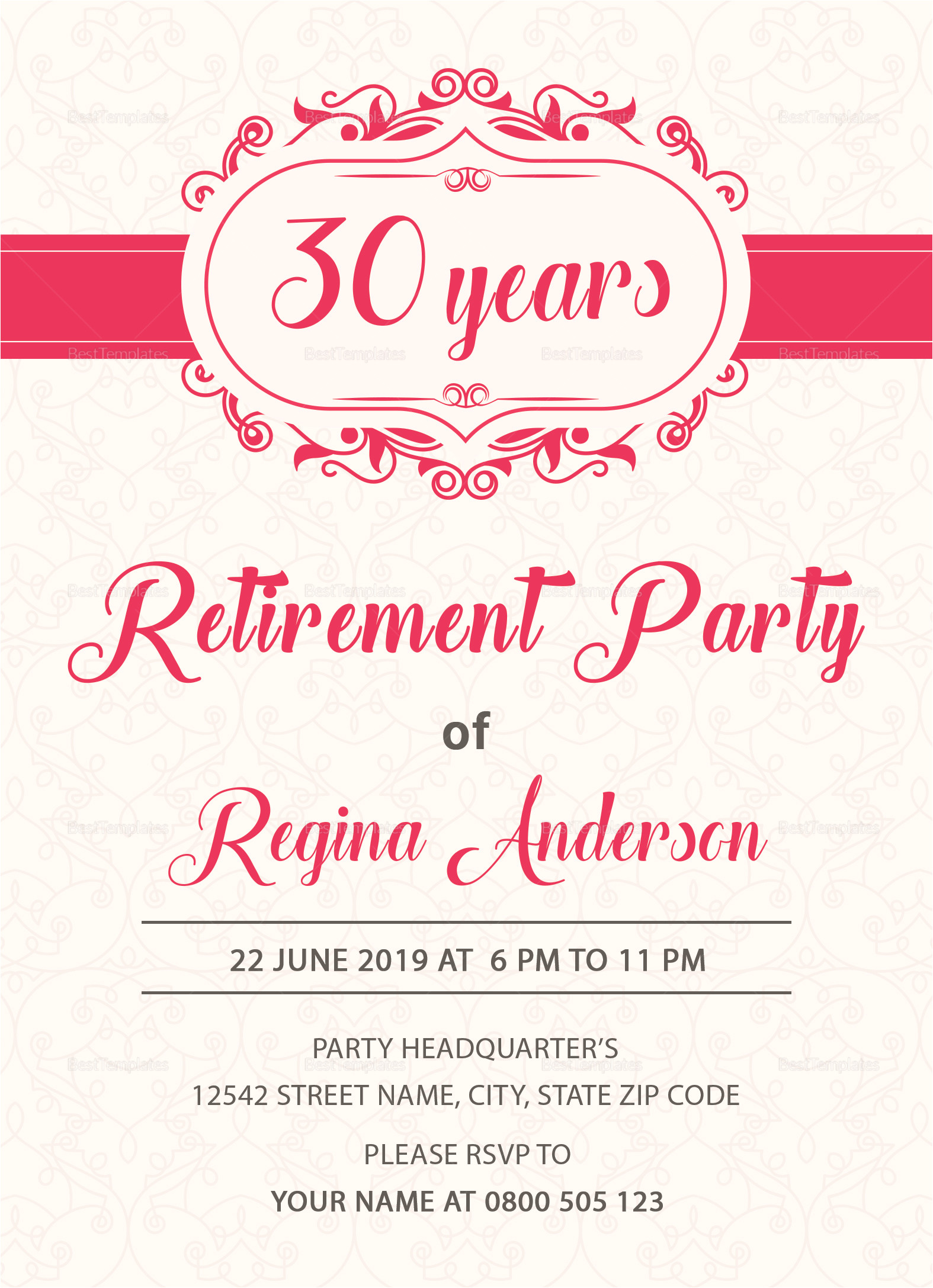 Retirement Party Invitation Letter Template Sample Retirement Party Invitation Design Template In Psd