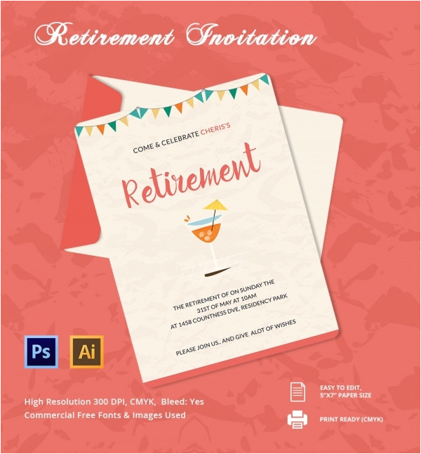 Retirement Party Invitation Template Download Retirement Party Invitation Template 36 Free Psd format