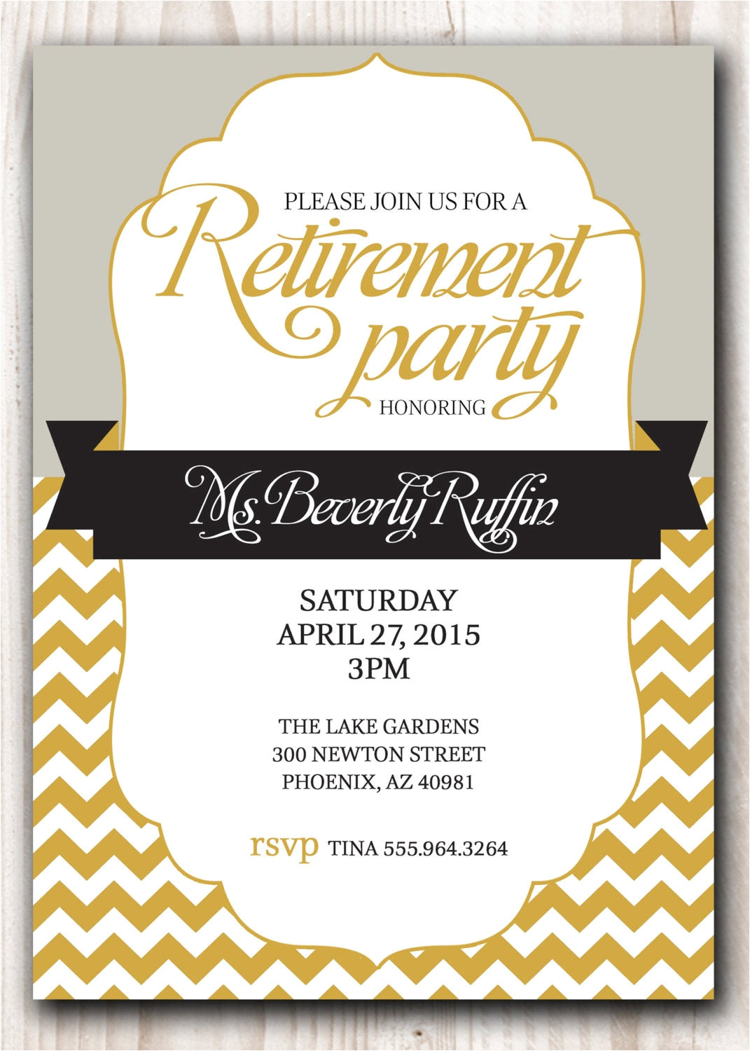 Retirement Party Invitation Template Retirement Party Invitation Gold and Silver or Pick Any Color