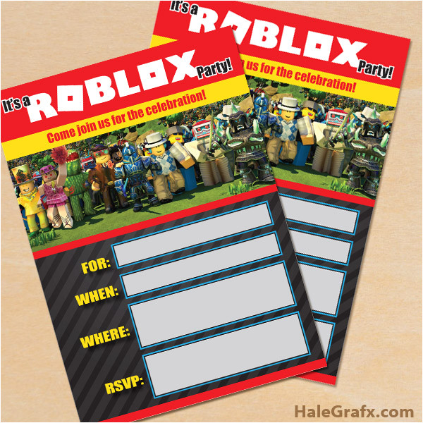 Roblox Birthday Invitation Template Free Printable Roblox Party Invitation