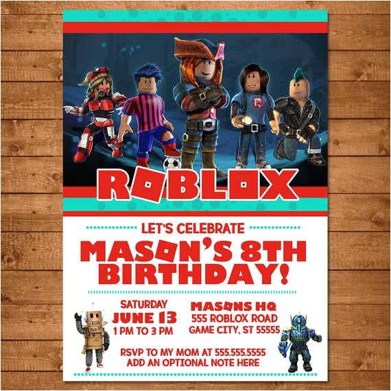 Roblox Birthday Invitation Template Roblox Birthday Invitation Chalkboard Roblox Invite Roblox