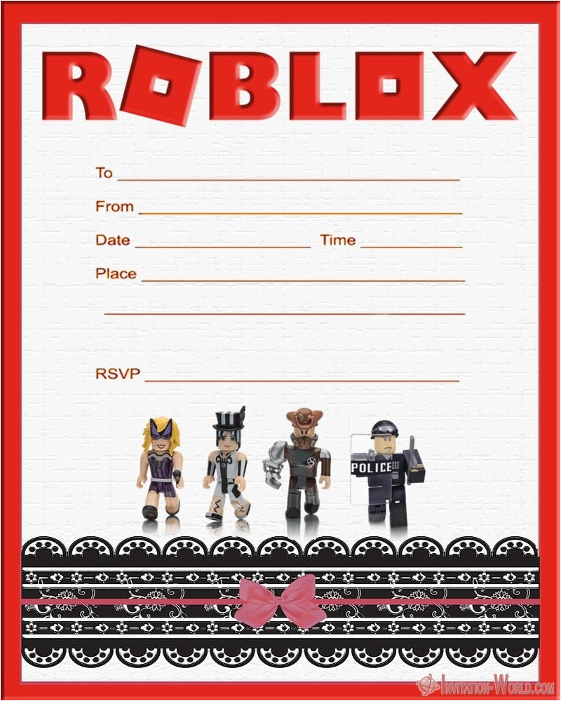 Roblox Birthday Invitation Template Roblox Birthday Party Invitations Invitation World