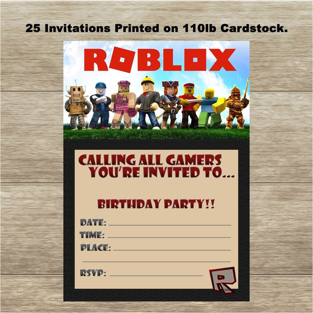 Roblox Birthday Invitation Template Roblox Fill In Birthday Invitations Quantity Of 25