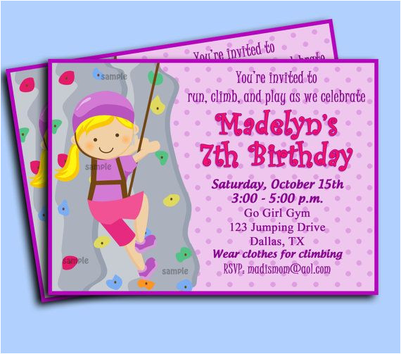 Rock Climbing Party Invitation Template Free 147 Best Images About Girl Birthday Invitations Ideas On