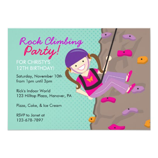 Rock Climbing Party Invitation Template Free Rock Climbing Birthday Party Invitations Zazzle Ca