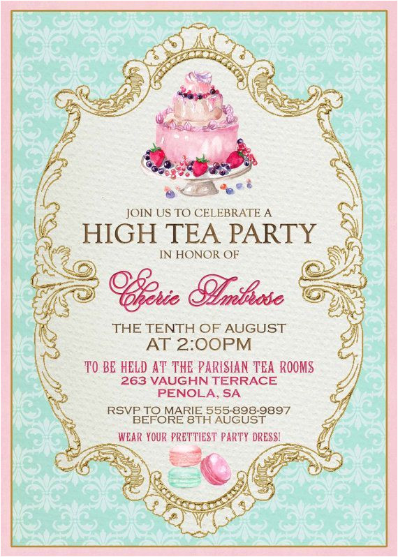Royal Tea Party Invitation Template High Tea Invitation Template Invitation Templates J9tztmxz