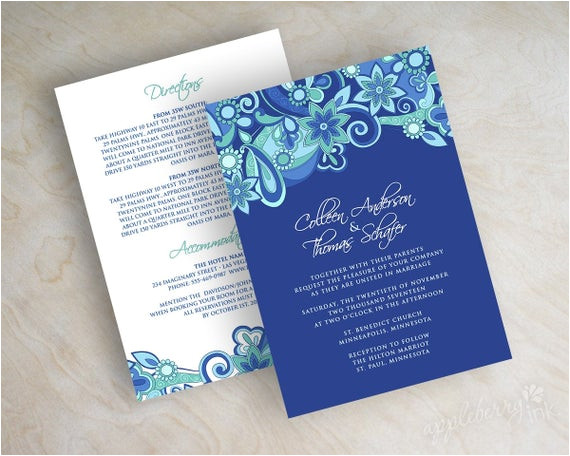 Royal Wedding Invitation Template Free Items Similar to Paisley Wedding Invitation Paisley