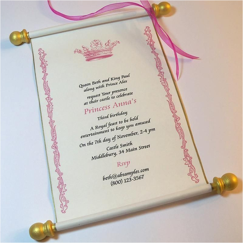 Royal Wedding Invitation Template Free Royal Princess Invitation Scroll In Pink and Gold