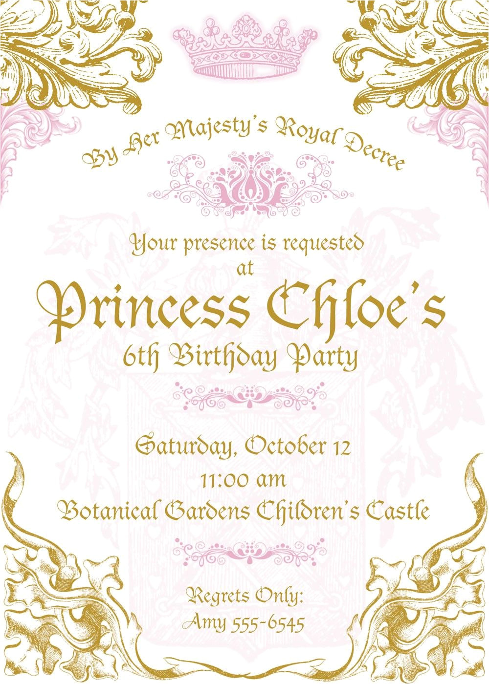 Royal Wedding Party Invitation Template Royal Princess Invitations Digital Download Invitations