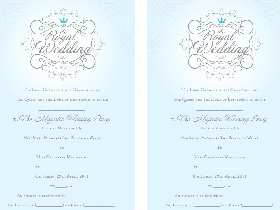 Royal Wedding Party Invitation Template Royal Wedding Party the Seasonal Home