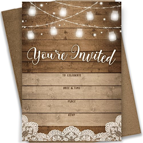 Rustic Party Invitation Template Rustic Bridal Shower Invitations Amazon Com