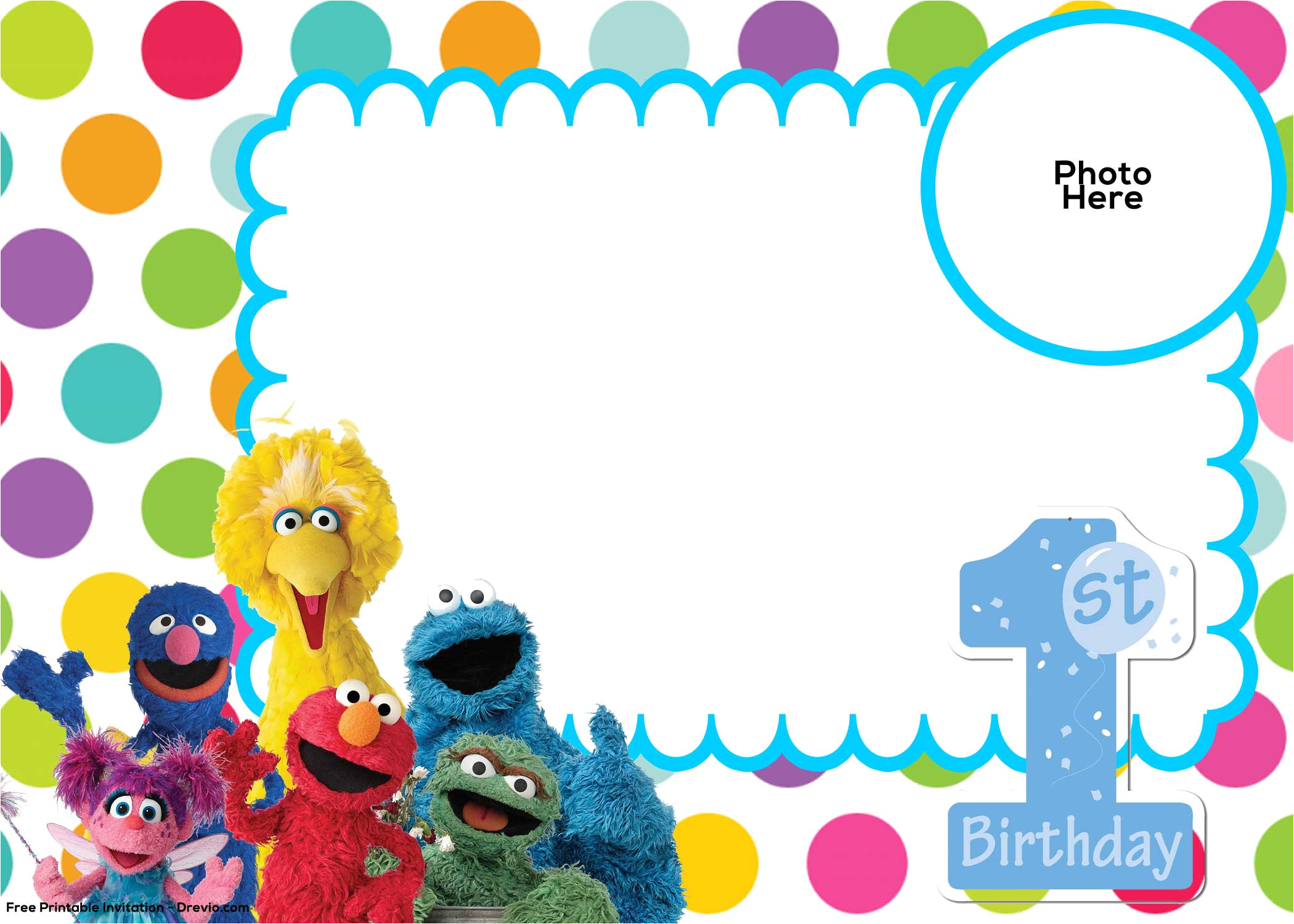 Sesame Street 1st Birthday Invitation Template Free Sesame Street 1st Birthday Invitation Template Free