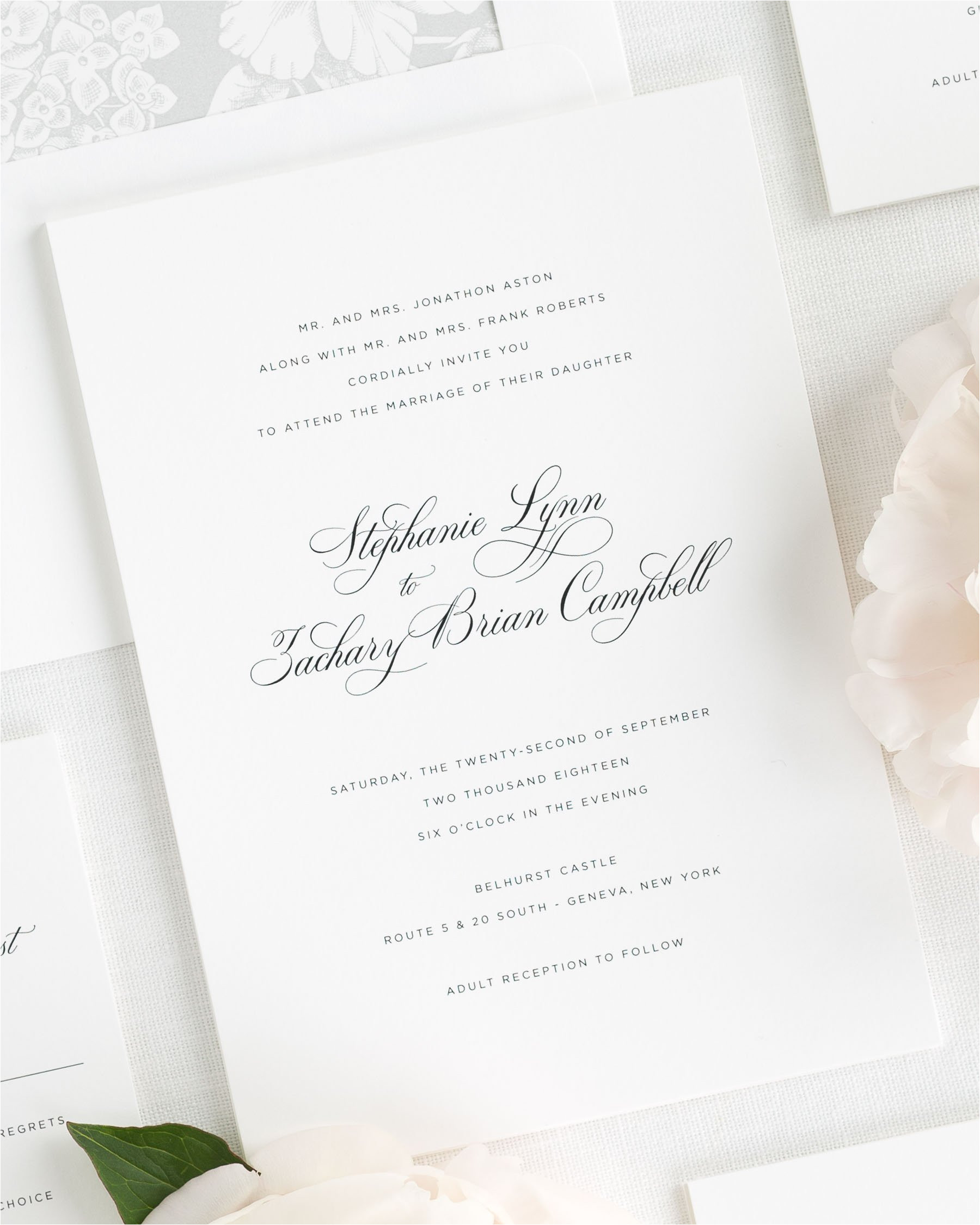 Simple and Elegant Wedding Invitation Template Delicate Elegance Wedding Invitations Wedding