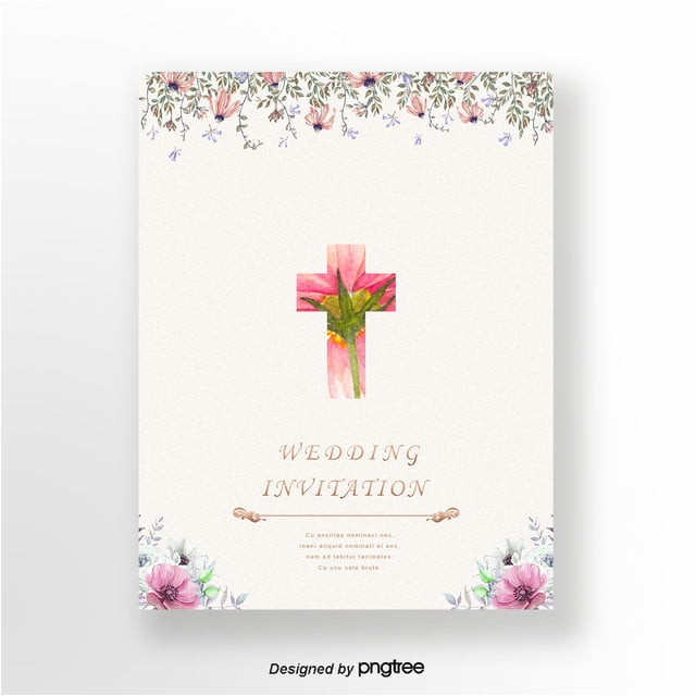 Simple and Elegant Wedding Invitation Template Simple and Elegant Hand Painted Christian Wedding