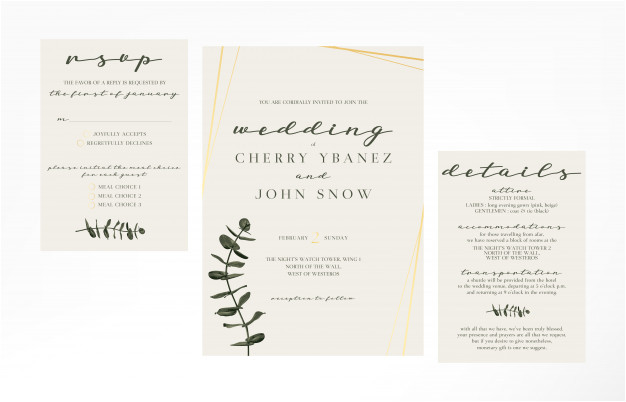 Simple Wedding Invitation Template Simple and Minimalist Feminine Wedding Invitation Template