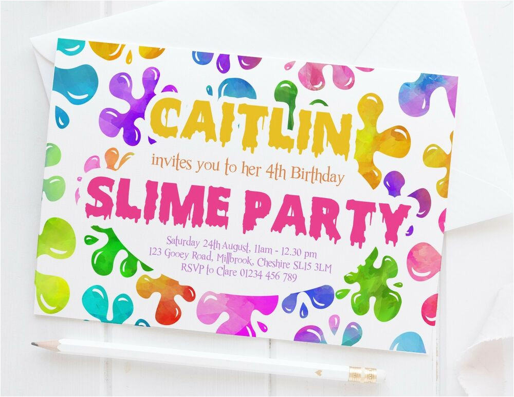Slime Party Invitation Template 10 Personalised Slime Party Invitations Slime Goo Making Slime Party Invitation Template 10 Personalised Slime Party Invitations Slime Goo Making