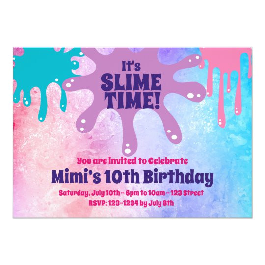Slime Party Invitation Template Slime Party Birthday Party Invite Zazzle Com Slime Party Invitation Template Slime Party Birthday Party Invite Zazzle Com