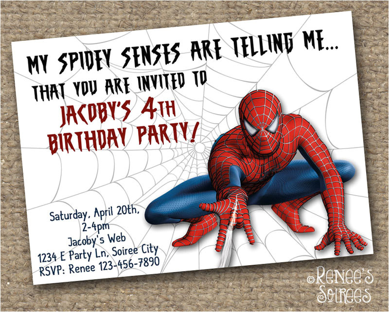Spiderman Birthday Invitation Template Spider Hero Birthday Invitation Printable Invite
