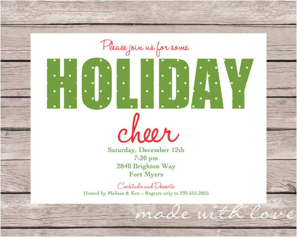 Staff Party Invitation Template Holiday Party Invitation 9 Design Template Sample