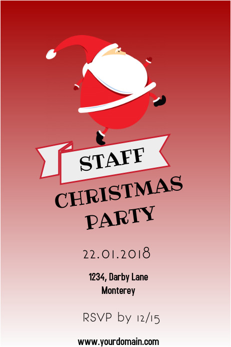 Staff Party Invitation Template Staff Christmas Party Invite Template Postermywall