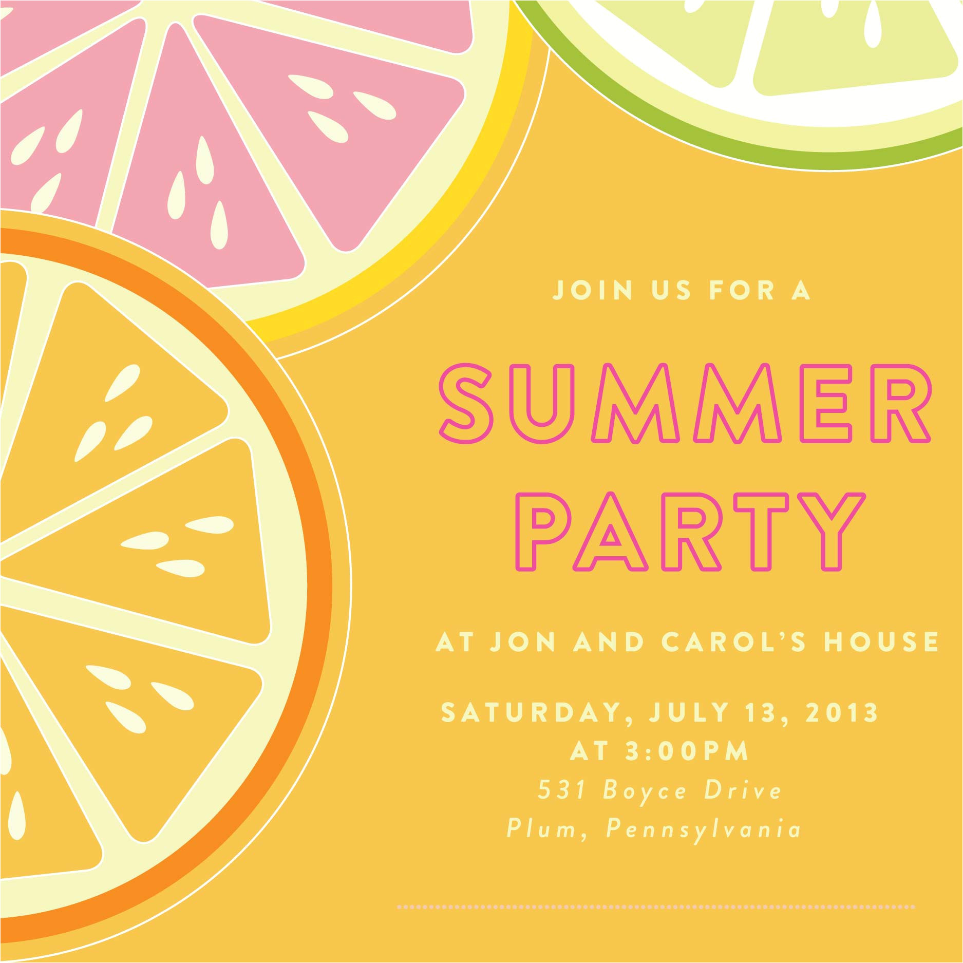 Summer Party Invitation Template Summer Party Invitation Template Summer Party Invitation