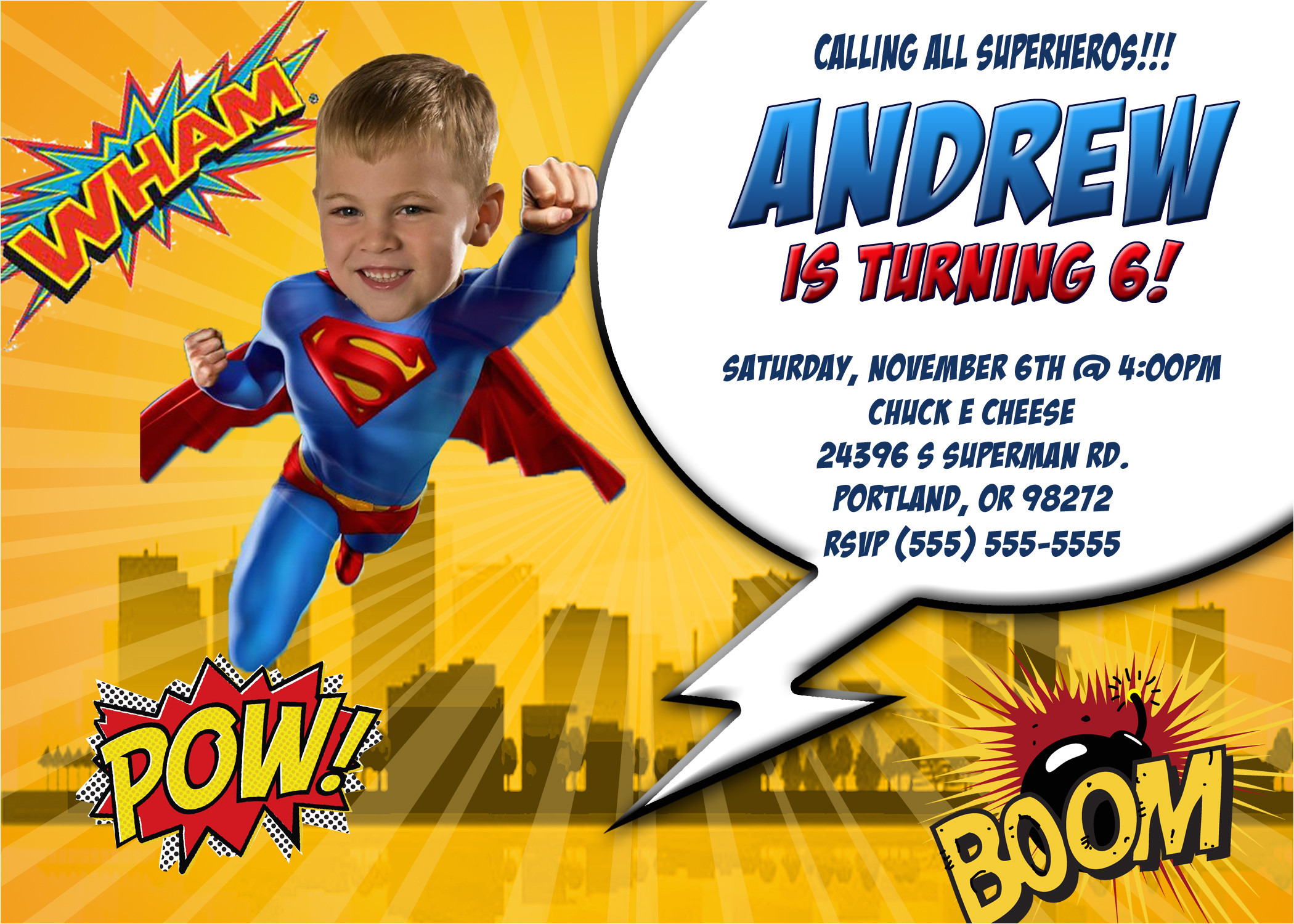 Superman Birthday Invitation Template Superman Birthday Invitations Kustom Kreations