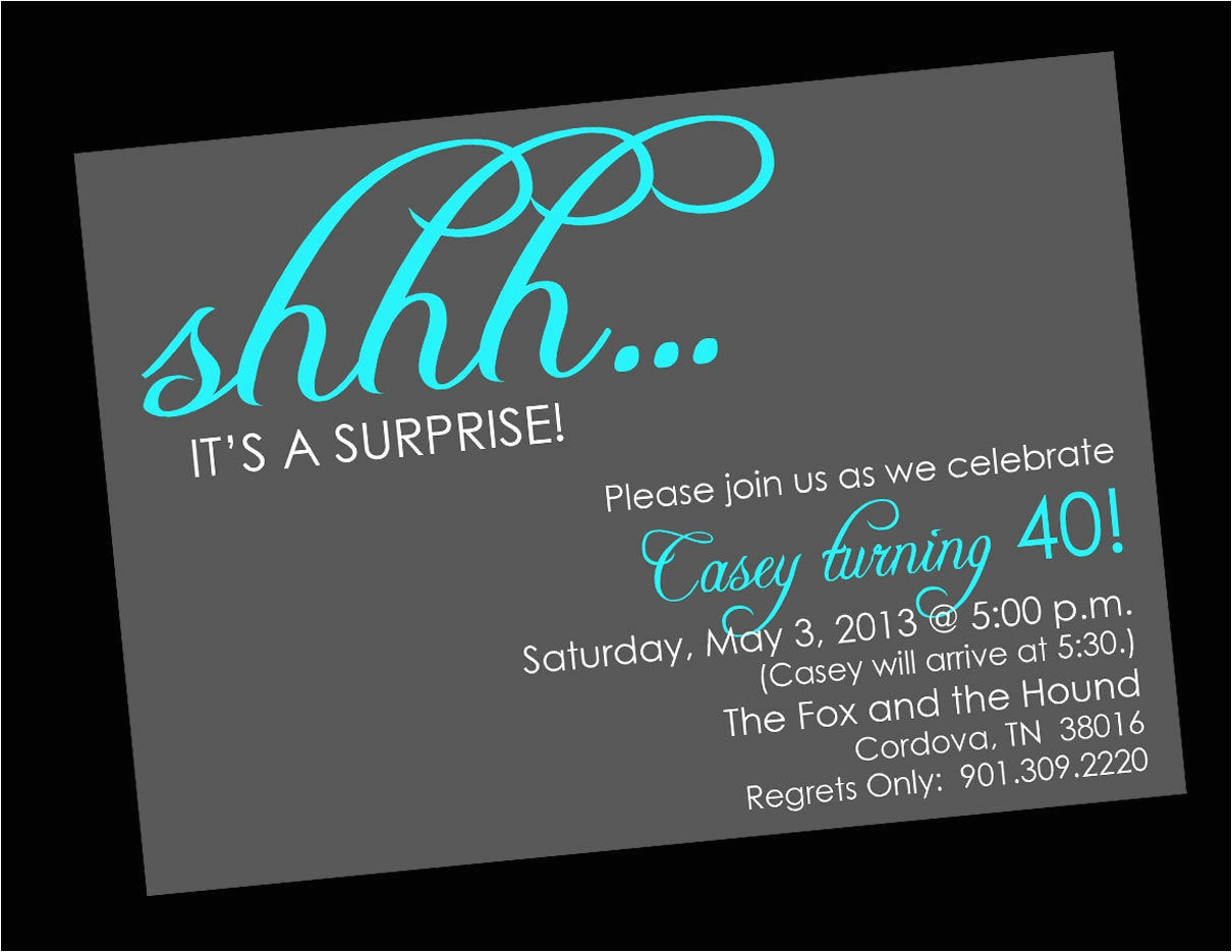 Surprise Birthday Invitation Template Shhh Surprise Birthday Invitations Printable Digital File