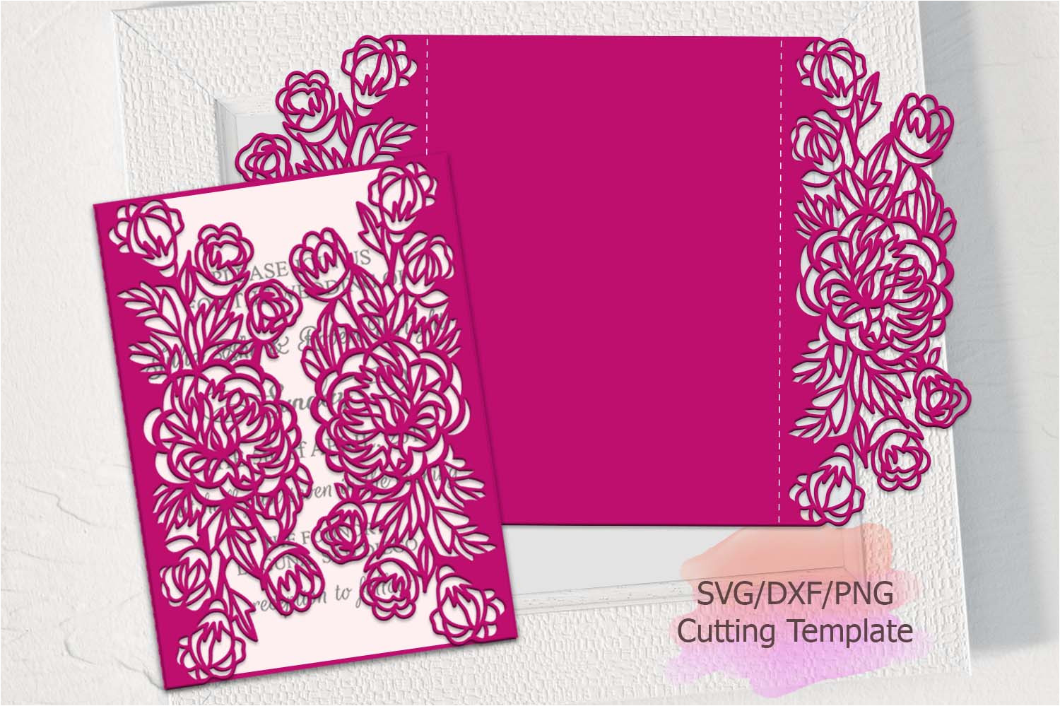 Svg Wedding Invitation Template Peonies Gate Svg Invitation Wedding In Design Bundles