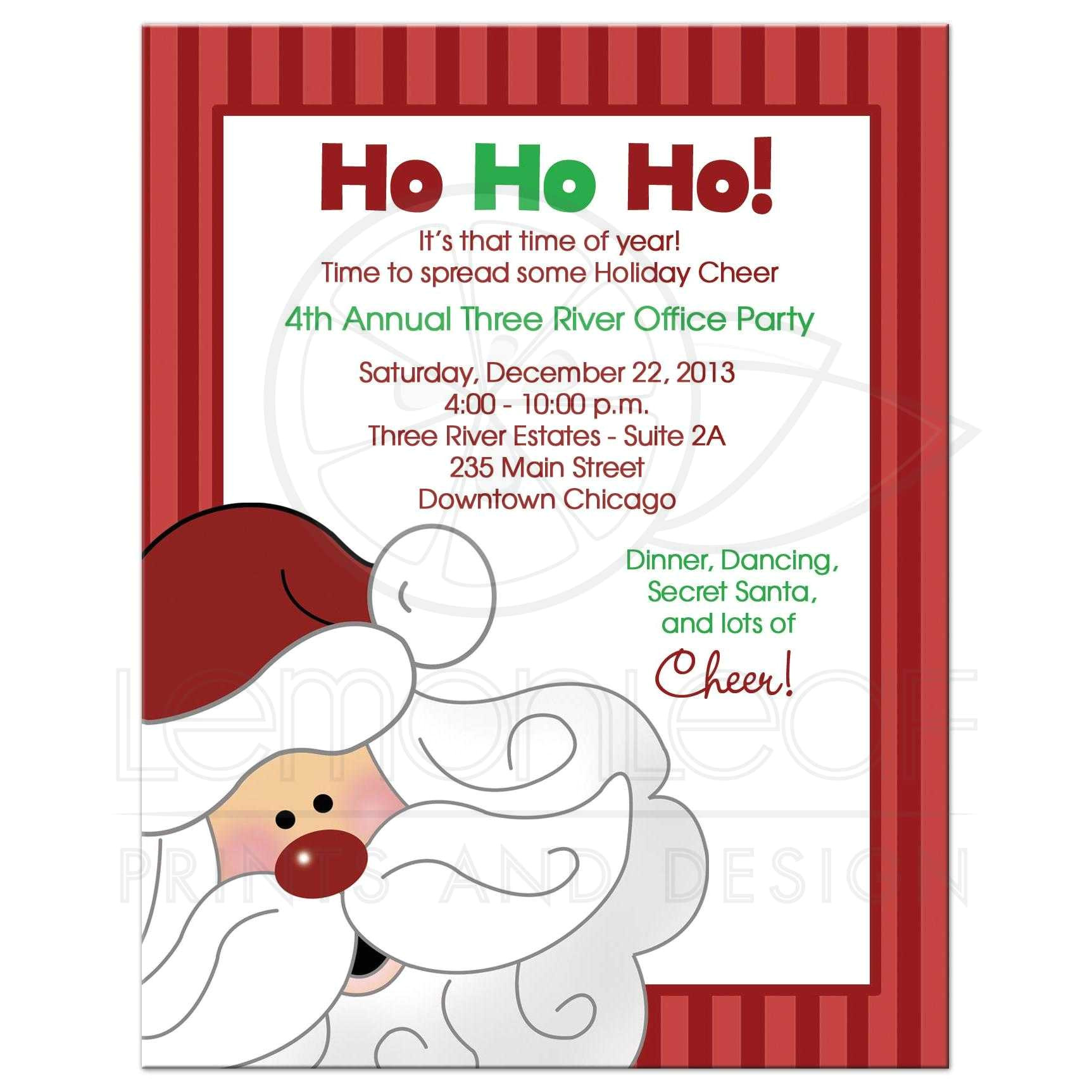 Template for Christmas Party Invitation In Office Christmas Office Party Invitations