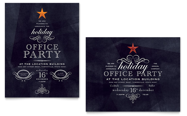 Template for Christmas Party Invitation In Office Office Holiday Party Poster Template Word Publisher