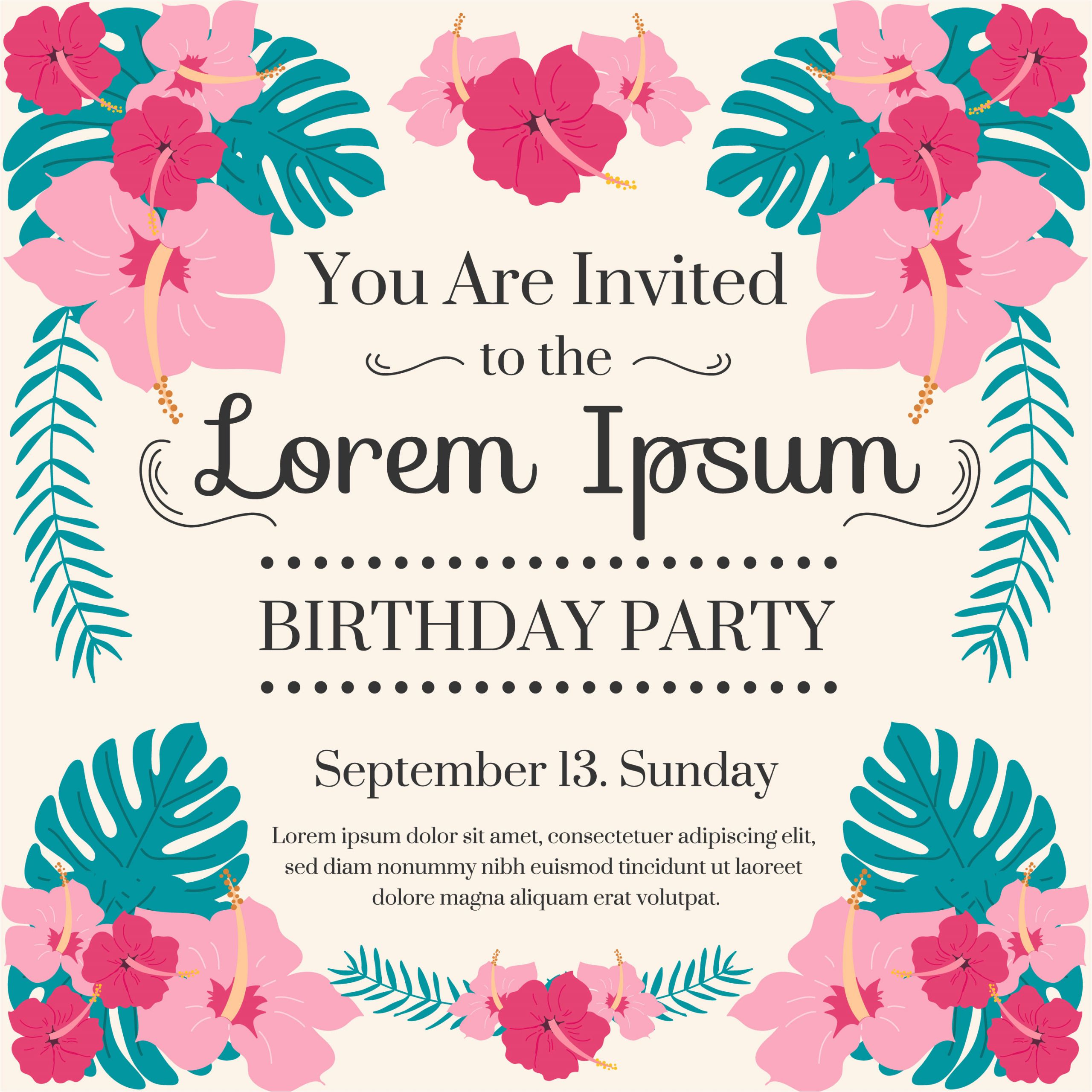 Template Invitation Party Vector Birthday Party Invitation Vector Download Free Vectors
