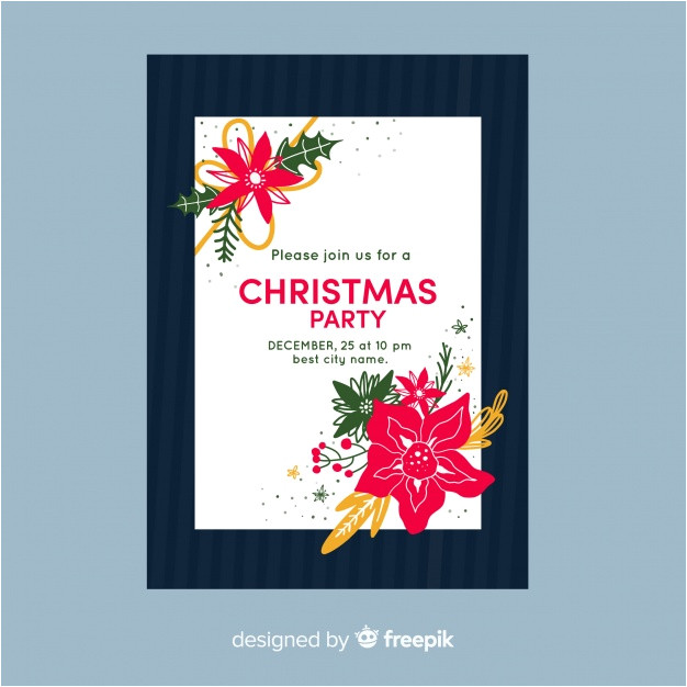 Template Invitation Party Vector Christmas Party Invitation Template Vector Free Download