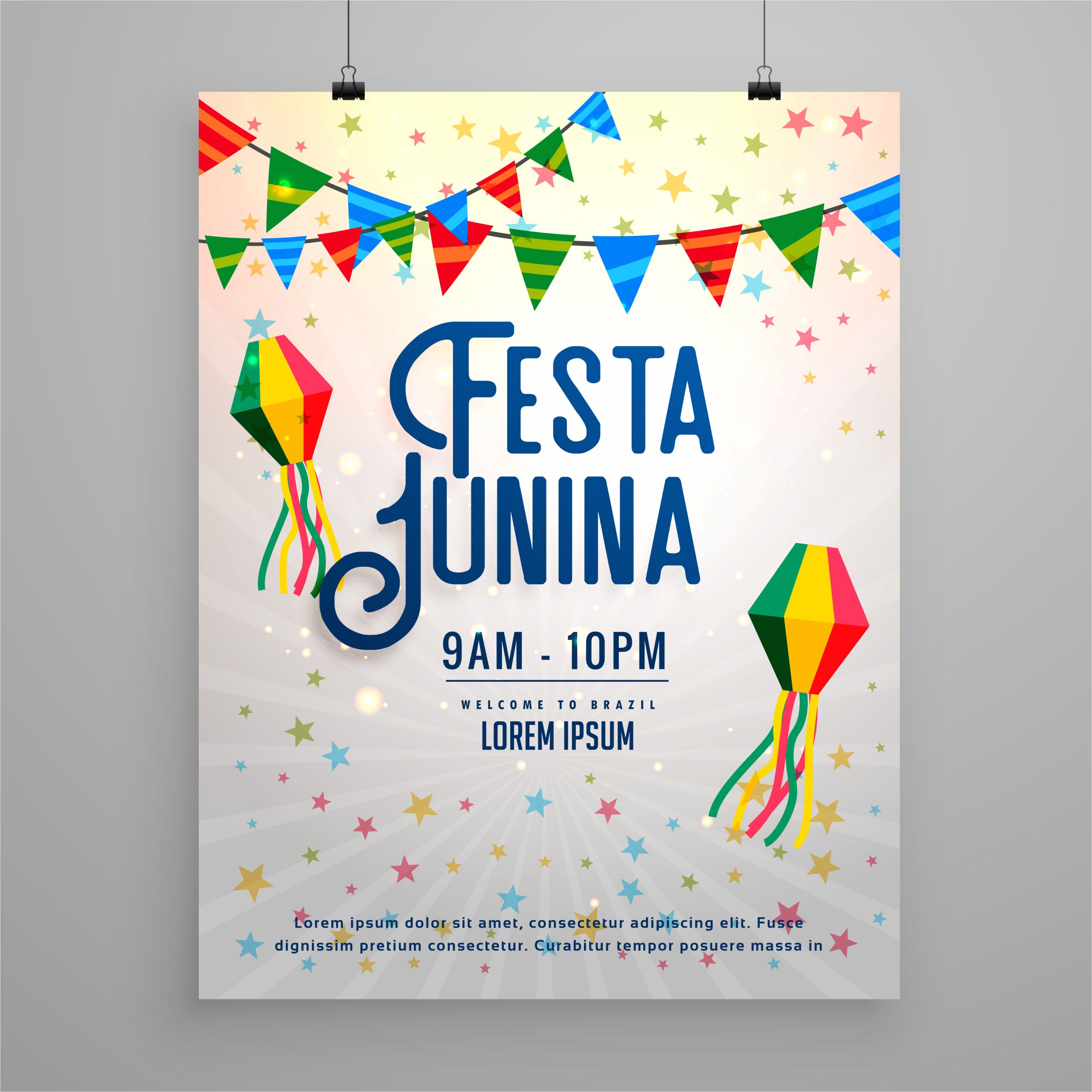 Template Invitation Party Vector Festa Junina Celebration Party Invitation Template Banner