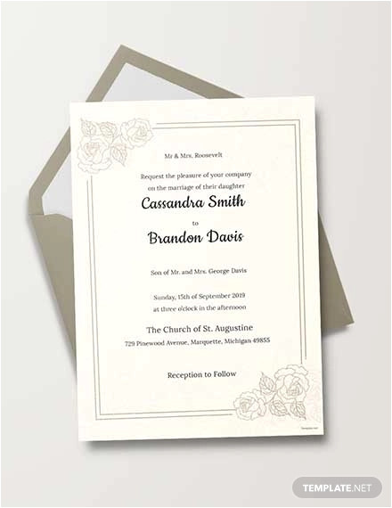 Traditional Wedding Invitation Template 35 Traditional Wedding Invitations Psd Free Premium