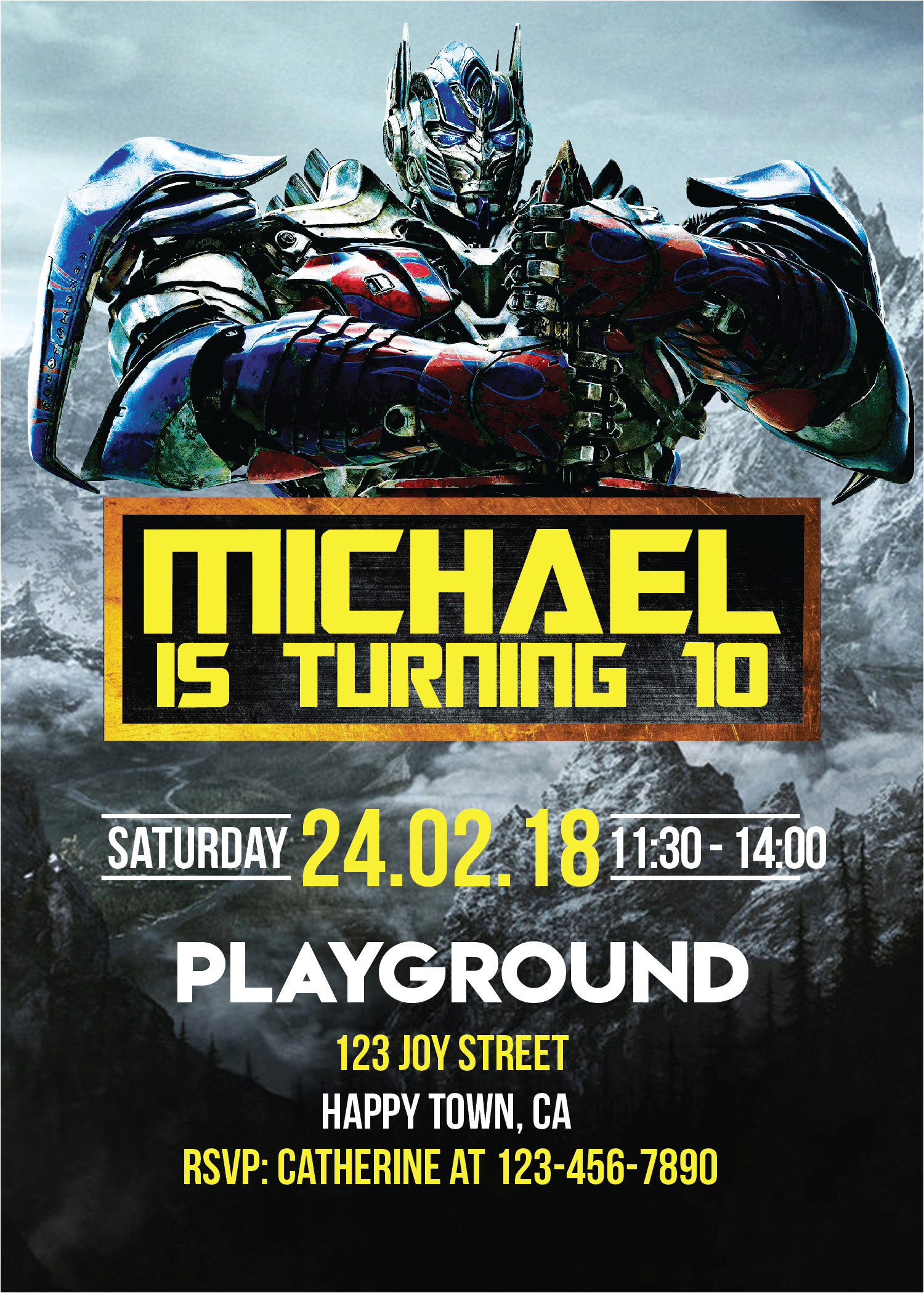 Transformers Birthday Invitation Template Personalized Transformers Birthday Invitations In 2019