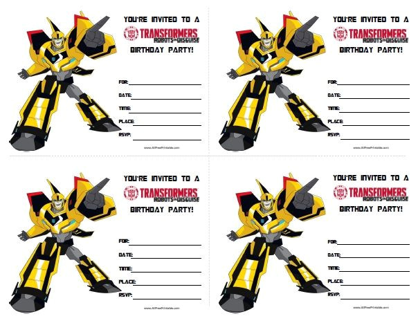 Transformers Birthday Invitation Template Transformers Birthday Invitations All Free Printable