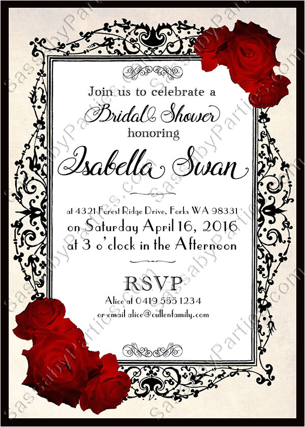 Twilight Wedding Invitation Template Twilight Lace Roses Invitation